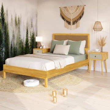 Bme Nipe Queen Bohemian Bed Frame - Rustic Style