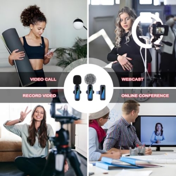 Wireless Lavalier Microphone for iPhone 15-16 - Professional USB Type-C Noise Reduction Mini Wireless Mic for Android Phone and Tablet & PC Tiktok YouTube Video Recording Vlog Interview Live Streaming