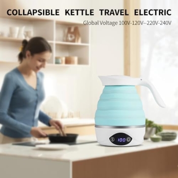 Compact AUCOO Electric Travel Kettle for Tea & Coffee