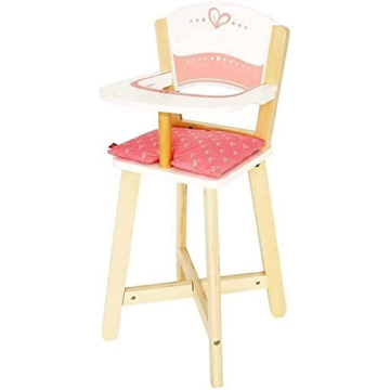 Hape Wooden Highchair for Babydoll| Fits Dolls up to 20 inch| Wooden Doll Play Furniture for Kids