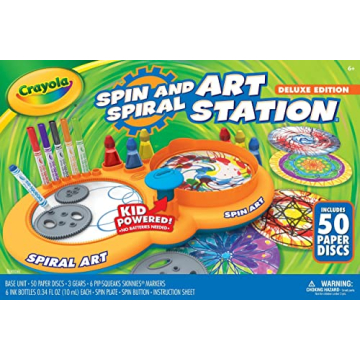 Crayola Spin & Spiral Art Station Deluxe - Fun DIY Crafts for Kids, Ages 6-9