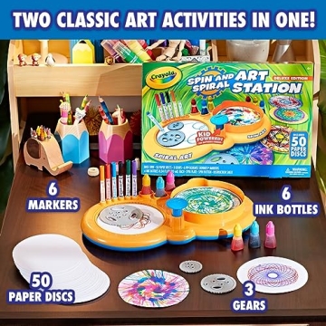 Crayola Spin & Spiral Art Station for Kids Ages 6-9
