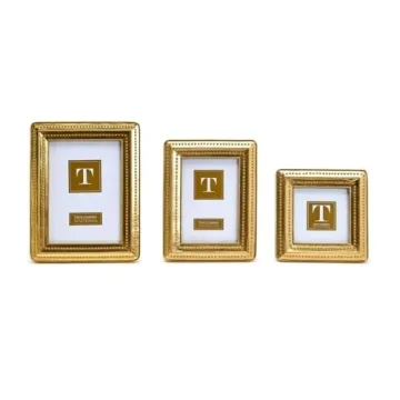 Antique Gold Beaded Edge Picture Frames Set of 3