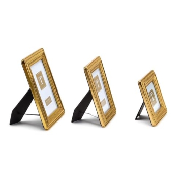 Antique Gold Beaded Edge Picture Frames Set of 3