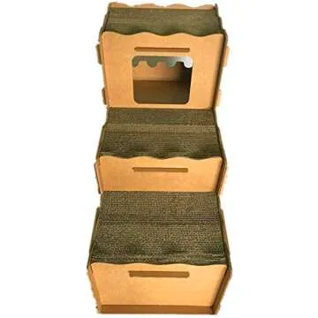 Eco-Friendly Cardboard Cat House with Scratcher