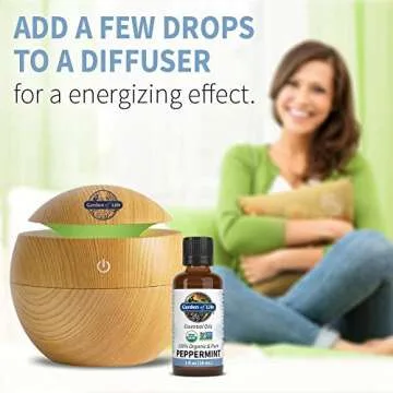 Garden of Life Essential Oil, Peppermint 1 fl oz (30 mL), USDA Organic & Pure, Undiluted & Non-GMO - for Diffuser, Aromatherapy, Meditation - Energizing, Invigorating, Refreshing, Uplifting