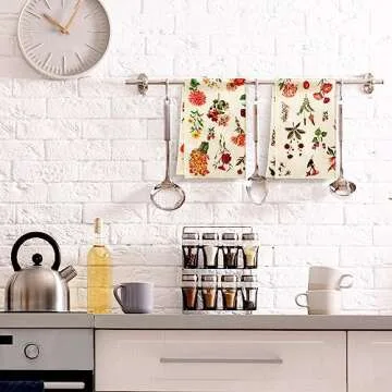 Preboun Set of 4 Vintage Wildflower Dish Towels for Kitchen Decorative 16 x 24 Inch Floral Kitchen Towels Hand Floral Bath Towels Dish Cloth for Cooking Tea Bathroom Woman Guest Housewarming Gift