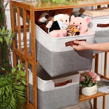 Uiifan Collapsible Storage Bins - 10 Pcs Fabric Organizers