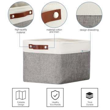 Uiifan Collapsible Storage Bins - 10 Pcs Fabric Organizers