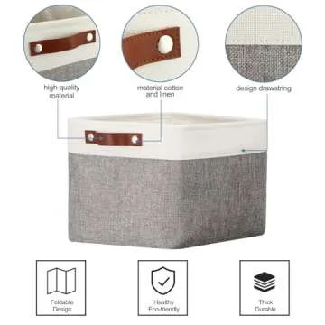 Uiifan Collapsible Storage Bins - 10 Pcs Fabric Organizers