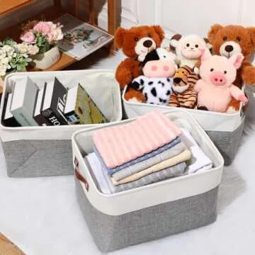 Uiifan Collapsible Storage Bins - 10 Pcs Fabric Organizers