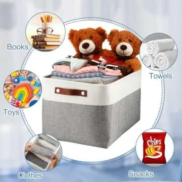 Uiifan Collapsible Storage Bins - 10 Pcs Fabric Organizers