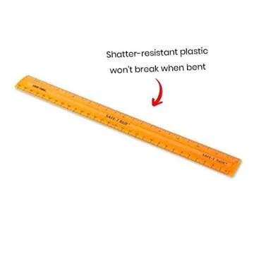 hand2mind Colorful Safe-T Plastic Rulers for Kids