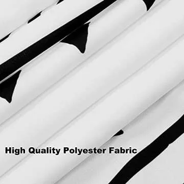 Uphome 72x72 Boho Shower Curtain Black and White Fabric Bathroom Curtains Set with Hooks, Chic Trian...