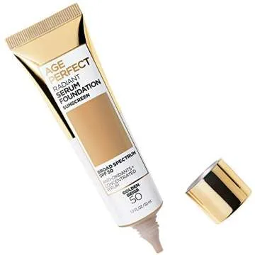 L'Oreal Paris Age Perfect Radiant Serum Foundation with SPF 50 for Mature Skin, 1 Ounce