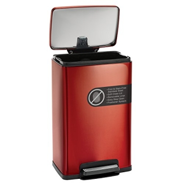 Tramontina Cranberry Red Stainless Steel Trash Can