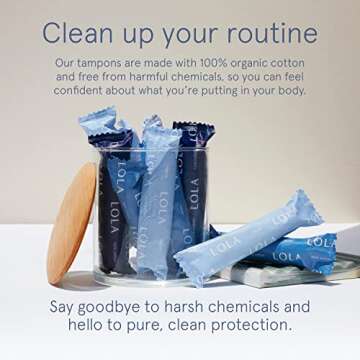 LOLA Organic Cotton Tampons - 60 Count for Comfortable Protection