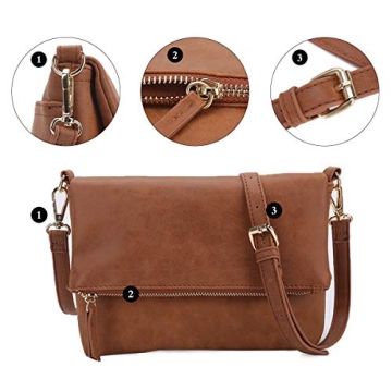 Gladdon Vegan PU Leather Adjustable Crossbody Bag Women