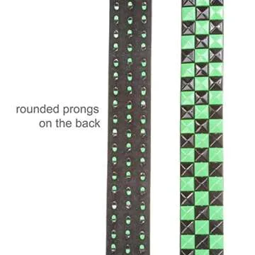 Snap On Punk Rock Star Studded Belt - Black & Green Style