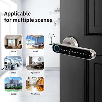 Smart Lock,CATCHFACE Fingerprint Door Lock Keyless Entry Door Lock Biometric Door Lock TTlock Smart Lock Fingerprint Door Handle Digital Door Lock Smart Door Lock WiFi Door Locks(Satin Nickel)