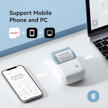 NIIMBOT B1 Label Maker Machine with Tape, 2 Inch Portable Sticker Printer for Home School & Small Bu...