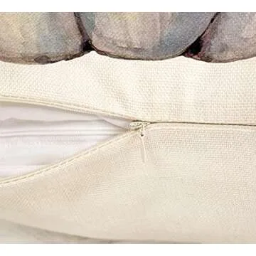 4TH Emotion Fall Decor Pillow Covers 18x18 Set of 4 White Pumpkin Farmhouse Decorations Throw Cushio...