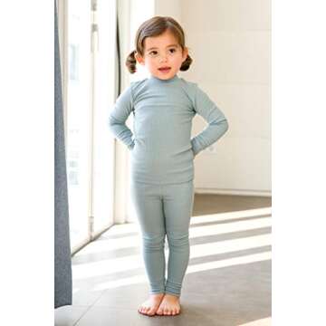 VAENAIT BABY Eco-Friendly Infant Toddler Long Sleeve Pajama Set Mint XS