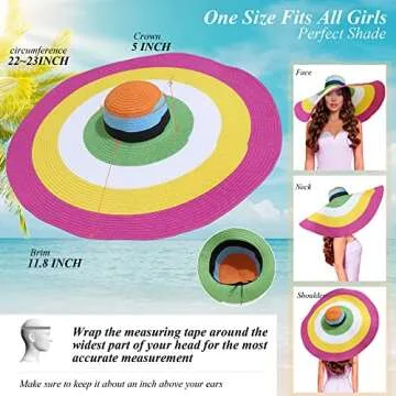 Stylish Oversized Sun Straw Hat for Women - UPF 50+ Protection