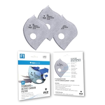 RZ Mask F1 Filter Pack, Extra Large, 3-Pack for Woodworking, Home Improvement, and DIY
