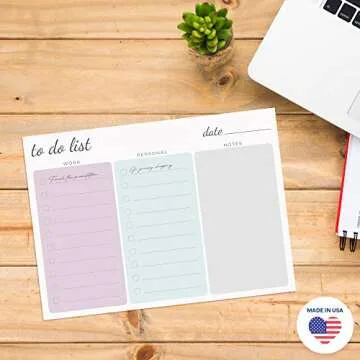 Large Work Home to Do List Sticky Notes, 8x6 inches by DAILY RITMO (Pastel)