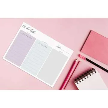 Large Work Home to Do List Sticky Notes, 8x6 inches by DAILY RITMO (Pastel)