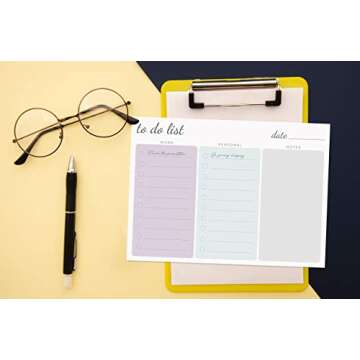 Large Work Home to Do List Sticky Notes, 8x6 inches by DAILY RITMO (Pastel)