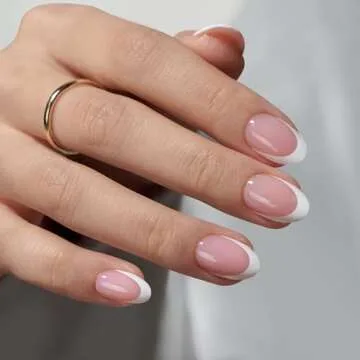 BTArtboxnails French Tip Press on Nails Extra Short Almond XCOATTIPS