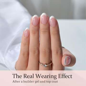 BTArtboxnails French Tip Press on Nails Extra Short Almond XCOATTIPS