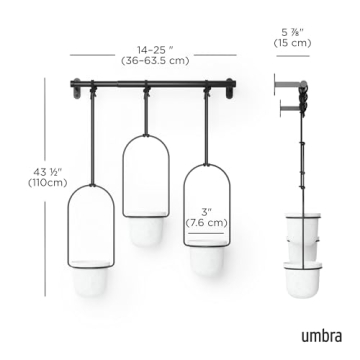 Umbra Triflora Hanging Planter Set for Indoor Gardening