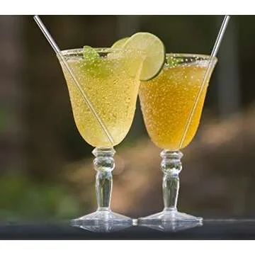 Stainless Steel Cocktail Straws Set - 8PCS Durable Mini Straws