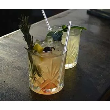 Stainless Steel Cocktail Straws Set - 8PCS Durable Mini Straws