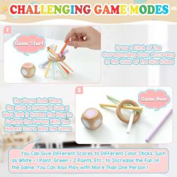 FICCURYS Montessori Toys for Toddlers 1-3,Fine Motor Skills Toys for Toddlers 1-3,Educational Toys for Baby 6-12 Months,Wooden Kids Sensory Sticks for Birthdays