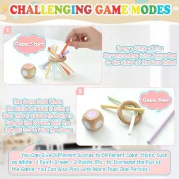 FICCURYS Montessori Toys for Toddlers 1-3,Fine Motor Skills Toys for Toddlers 1-3,Educational Toys for Baby 6-12 Months,Wooden Kids Sensory Sticks for Birthdays