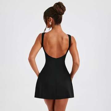 Elegant ABYOVRT Women Backless Mini Dress for Graduation and Events