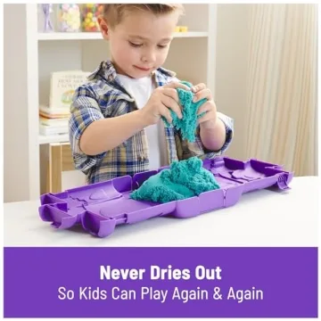 Kinetic Sand Castle Case 1lb Teal - Sensory Toy for Kids