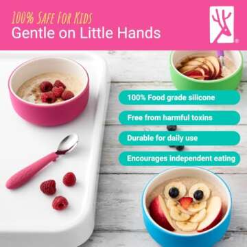 Elk and Friends Kids Porcelain Bowls - Non-Slip and Easy Clean