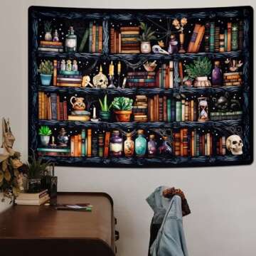 Enchanting Uspring Bookshelf Tapestry for Home Decor