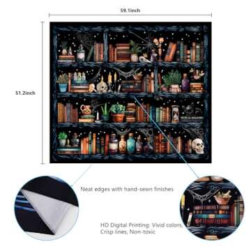 Enchanting Uspring Bookshelf Tapestry for Home Decor