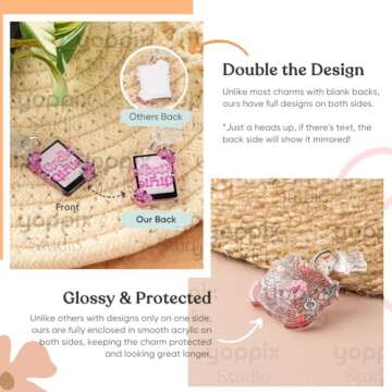 Stylish YOPPIX 9PCS Charms for E-Readers and More