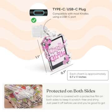 Stylish YOPPIX 9PCS Charms for E-Readers and More