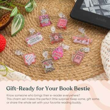 Stylish YOPPIX 9PCS Charms for E-Readers and More