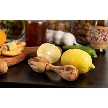 Handcrafted OLIVE WOOD Lemon SQUEEZER and Orange Juice REAMER – Artisan Citrus Juicer from Bethlehem, Eco-Friendly Kitchen Tool, Unique Hand Carved Design from the Holy Land
