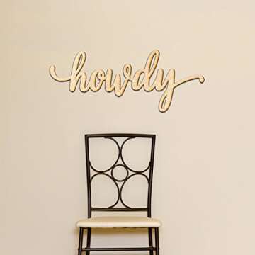 Woodums Howdy Script Wooden Wall Art - Versatile, Customizable Decor