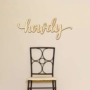Woodums Howdy Script Wooden Wall Art - Versatile, Customizable Decor